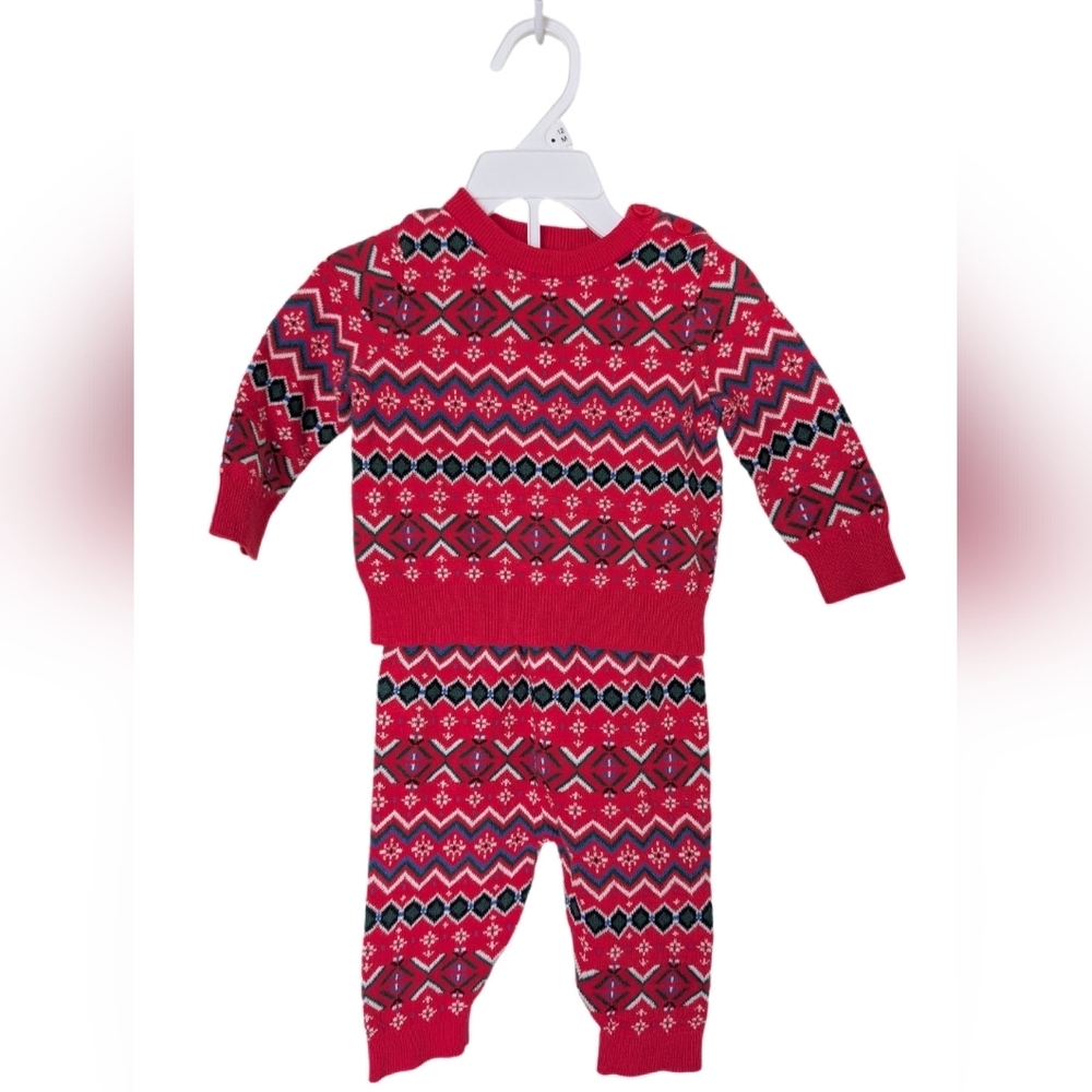 🩵‎ 4/$20 Joe Fresh Red Patterned Kids Knit Set